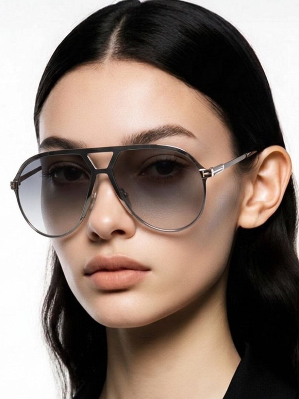 Tom Ford TF1060 Silver Aviator Sunglasses 16B New